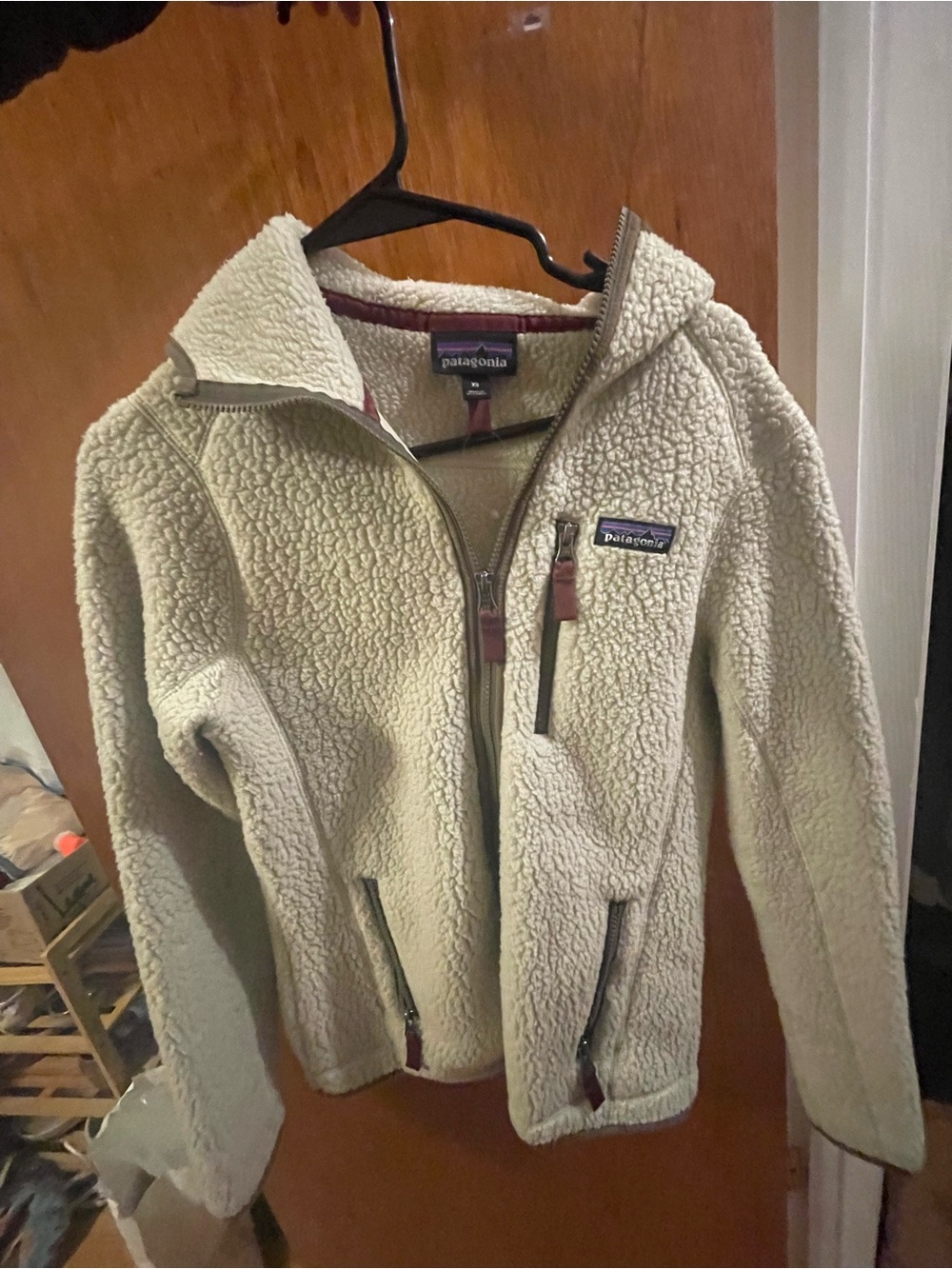 Patagonia Cream Sherpa Zip-Up Jacket